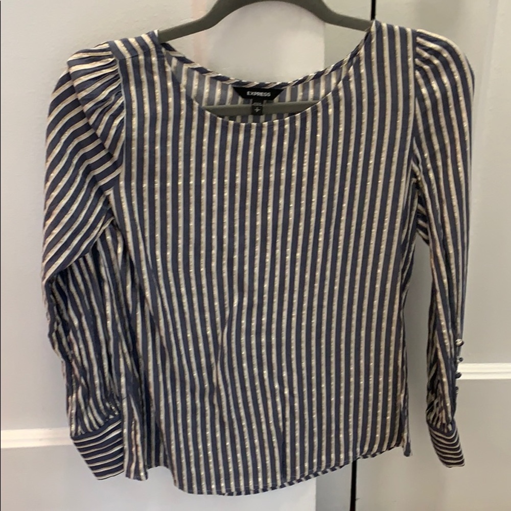 Express Small Gold Striped Blouse